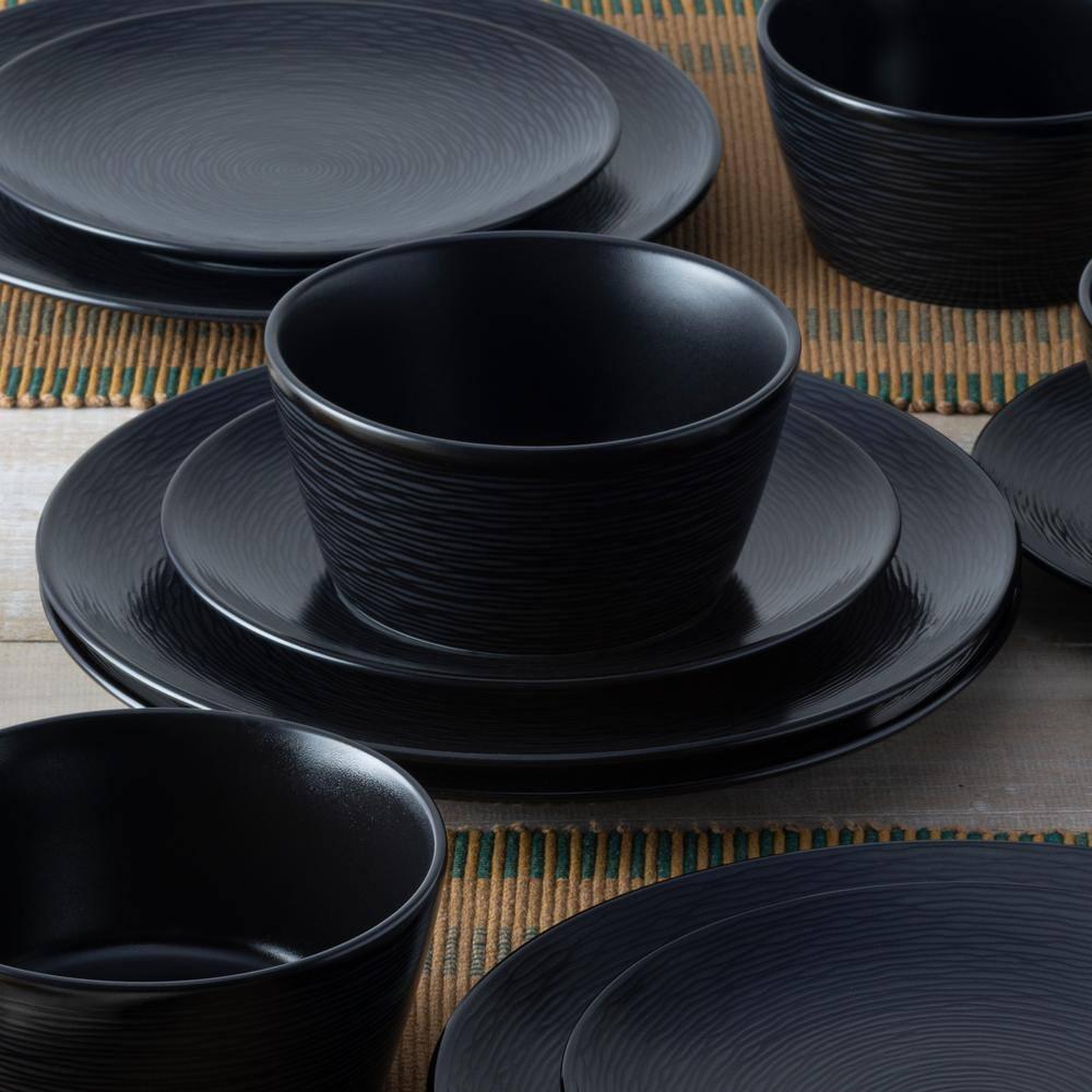 Noritake Colorscapes Swirl 12-Piece Coupe Dinnerware Set, Service For 4