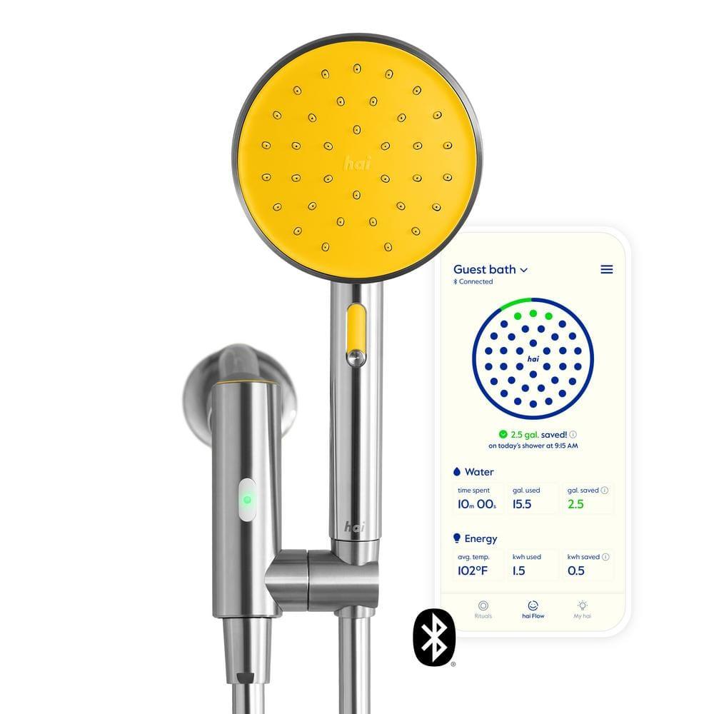 Citron Stainless Steel Bluetooth Handheld Showerhead with LED Alerts