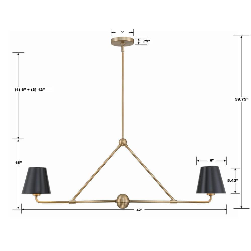 Crystorama Lighting Xavier 2 - Light Chandelier in  Vibrant Gold