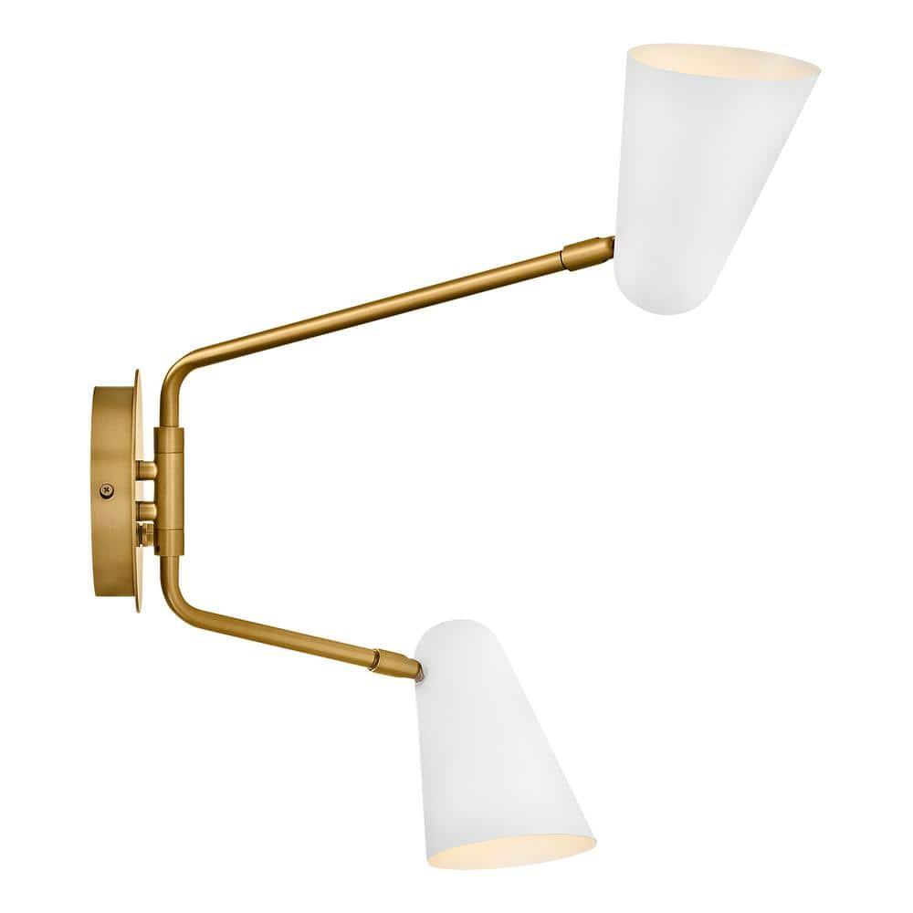 Mancini Double Sconce - Brass and White