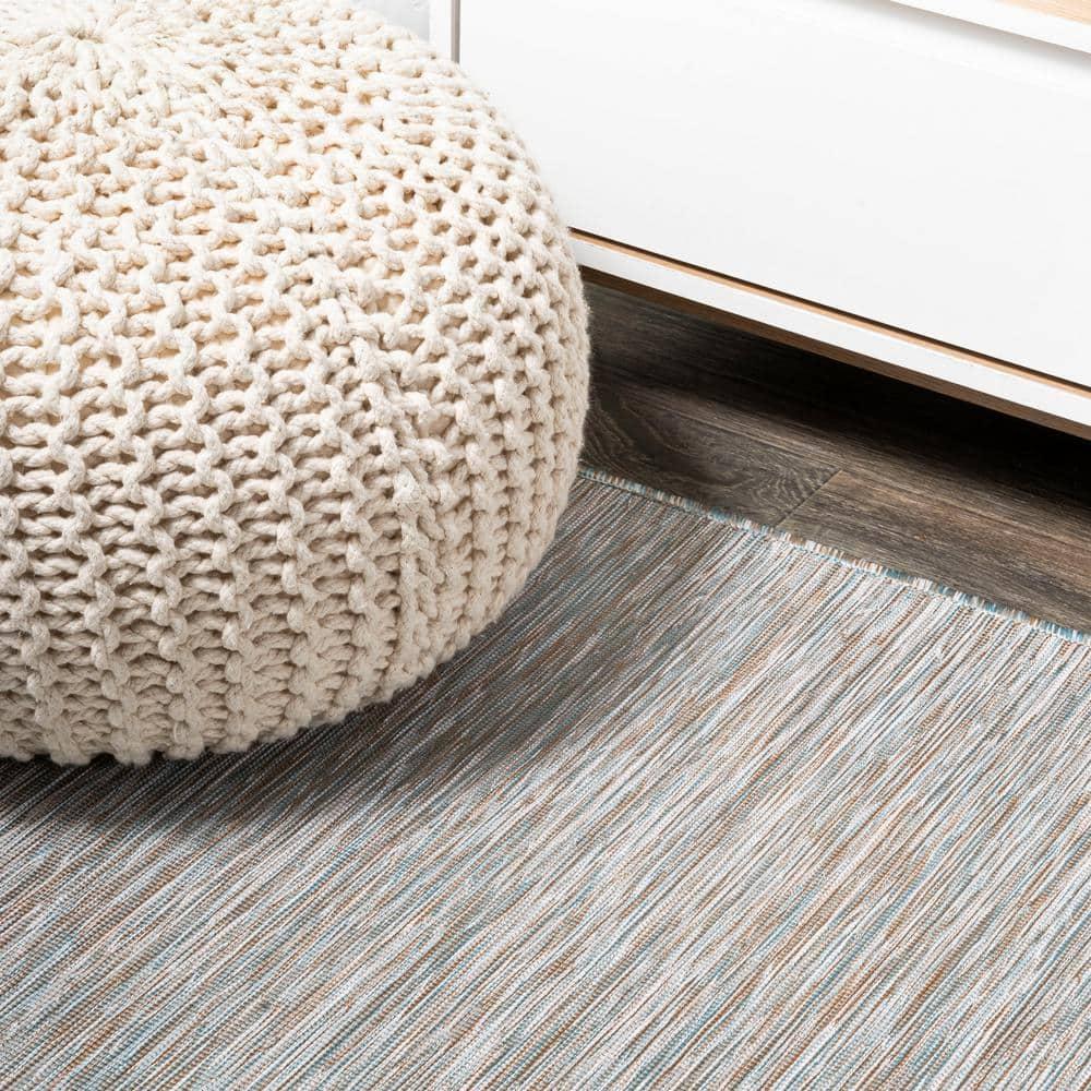 6'x6' Ethan Modern Flatweave Solid  Area Rug, Gray - JONATHAN Y