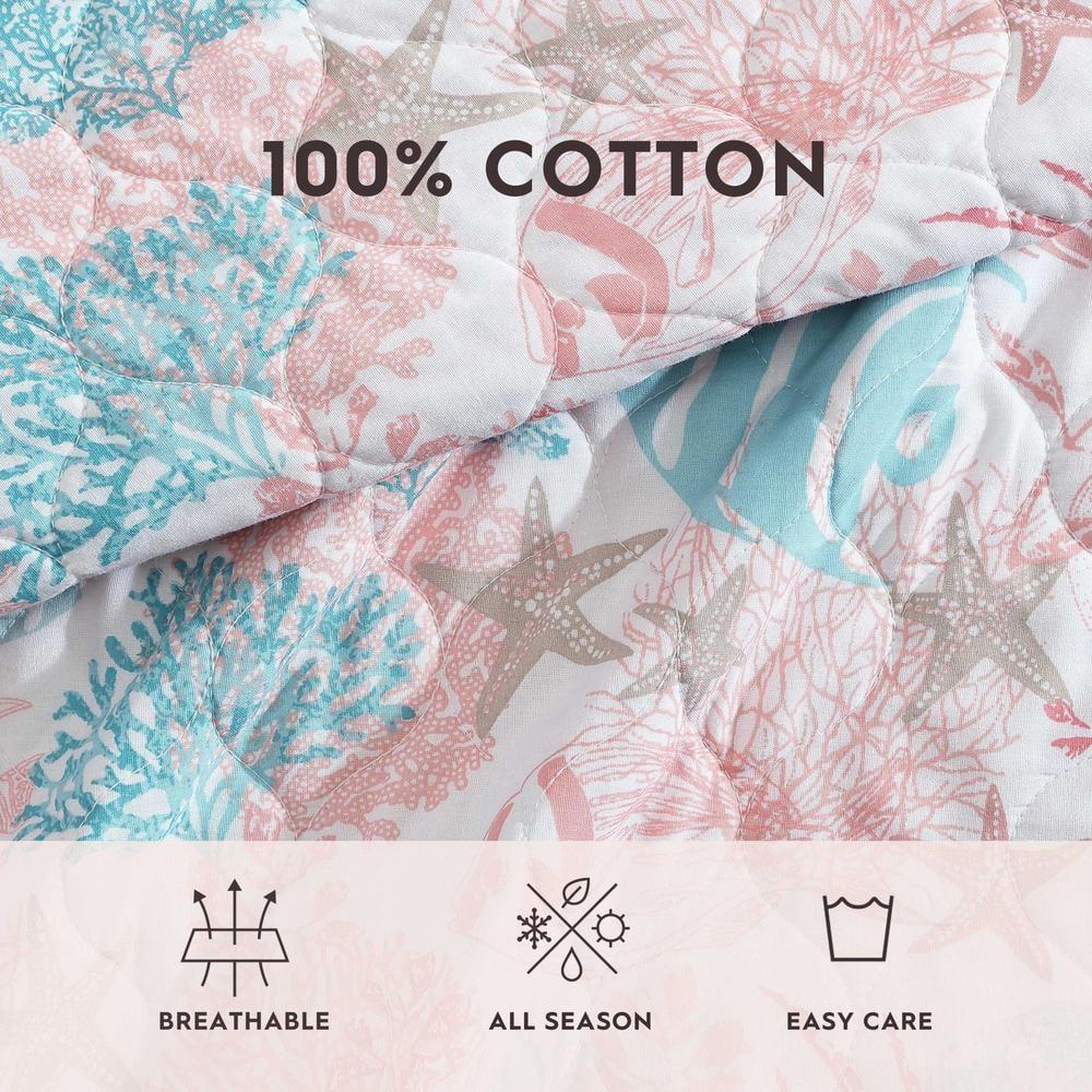 Laura Ashley Standard Cotton Reversible Quilt Set