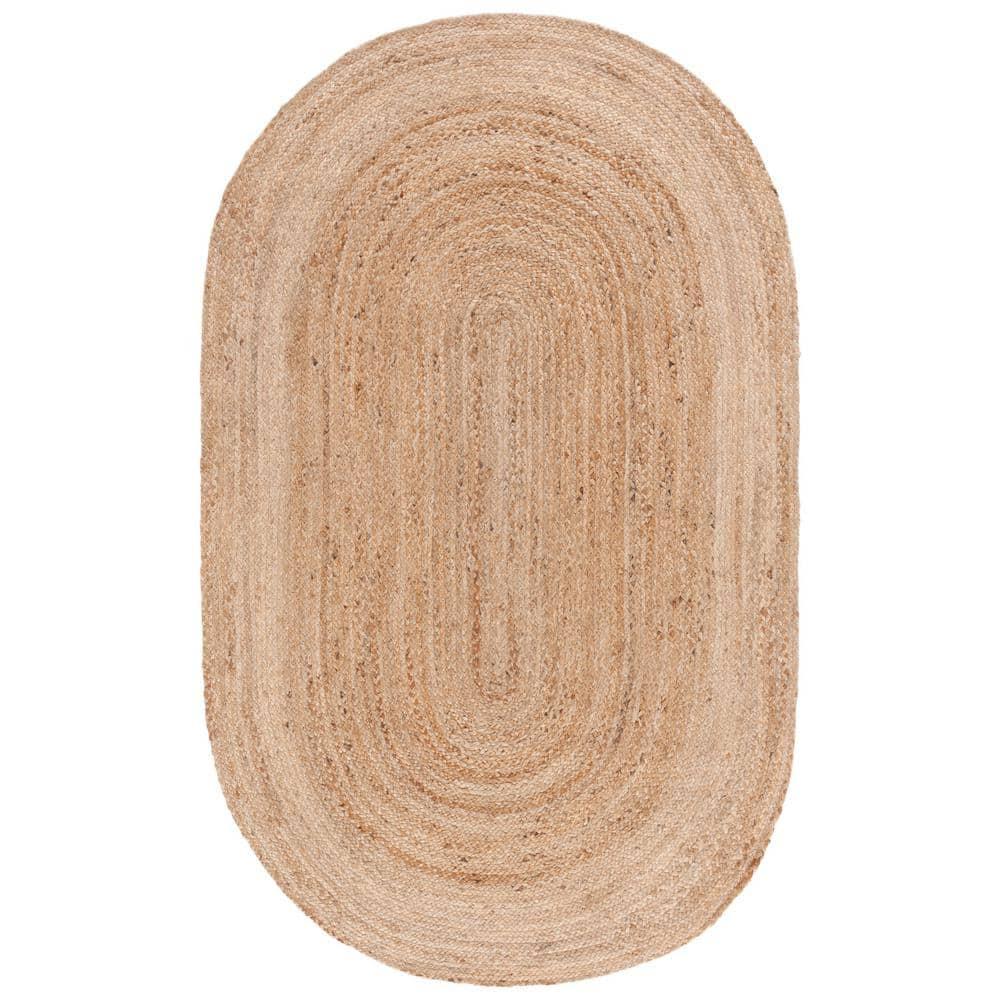 Natural Fiber NF801 Hand Woven Indoor Area Rug - Natural/Natural - 6'x9' Oval - Safavieh