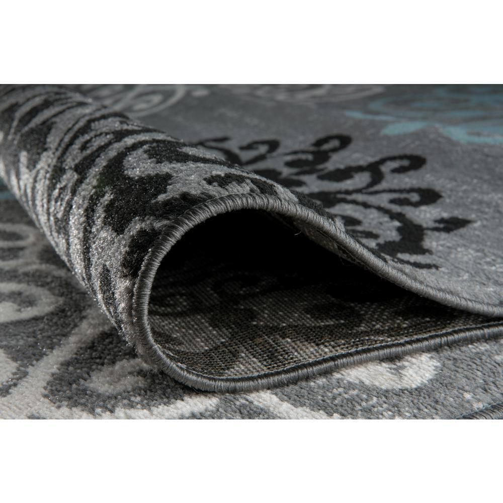 World Rug Gallery Floral Gray 6'6" x 9' Area Rug:  Rectangle,  Pet Friendly,  Stain-Resistant,  Low Pile,  Indoor Use