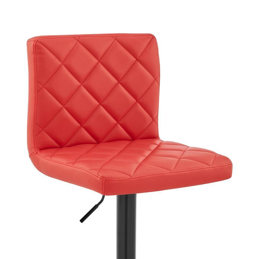 Duval Adjustable Barstool with Faux Leather and Metal Finish - Armen Living