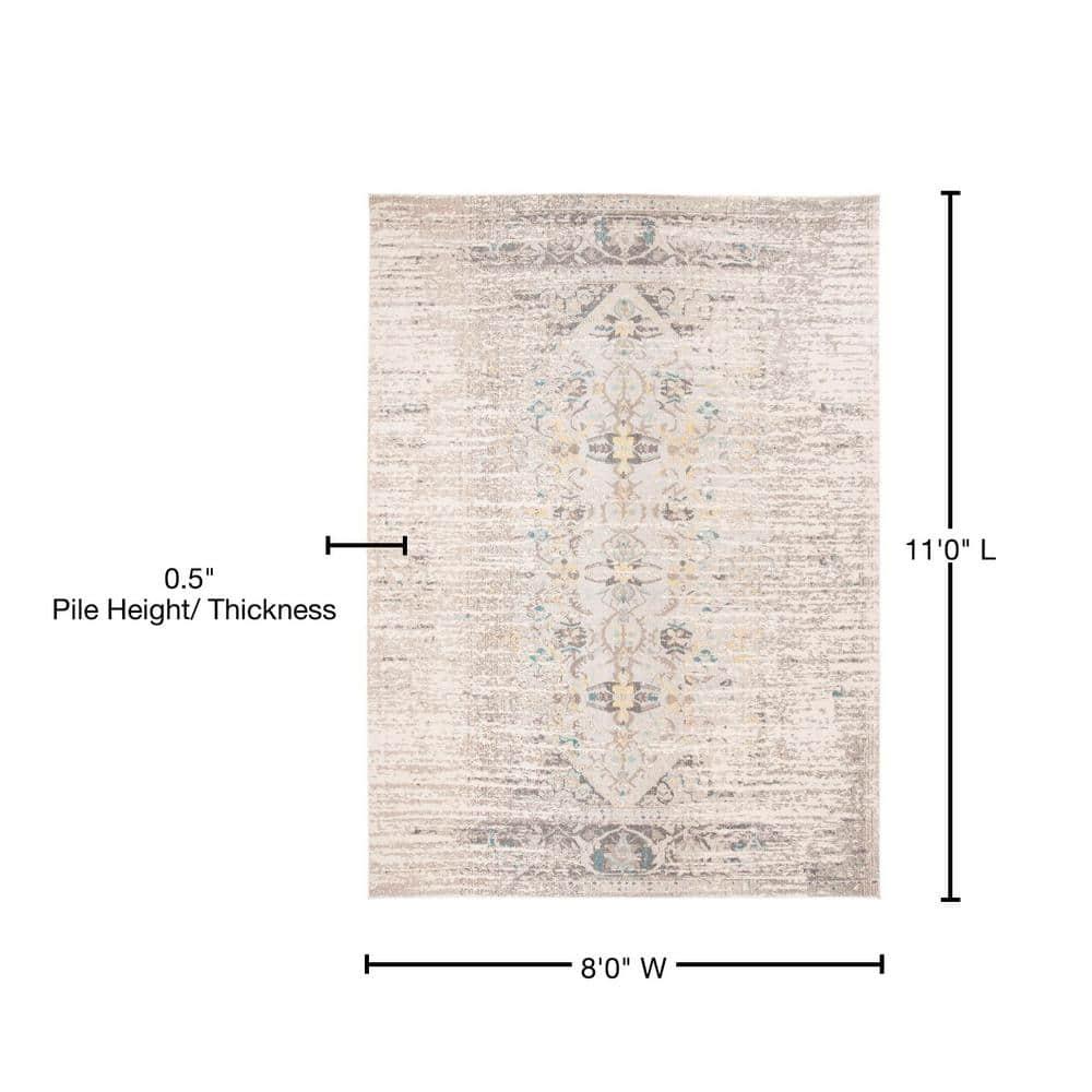 Monaco MNC209 Power Loomed Indoor Area Rug - Grey/Multi - 8'x11' - Safavieh.
