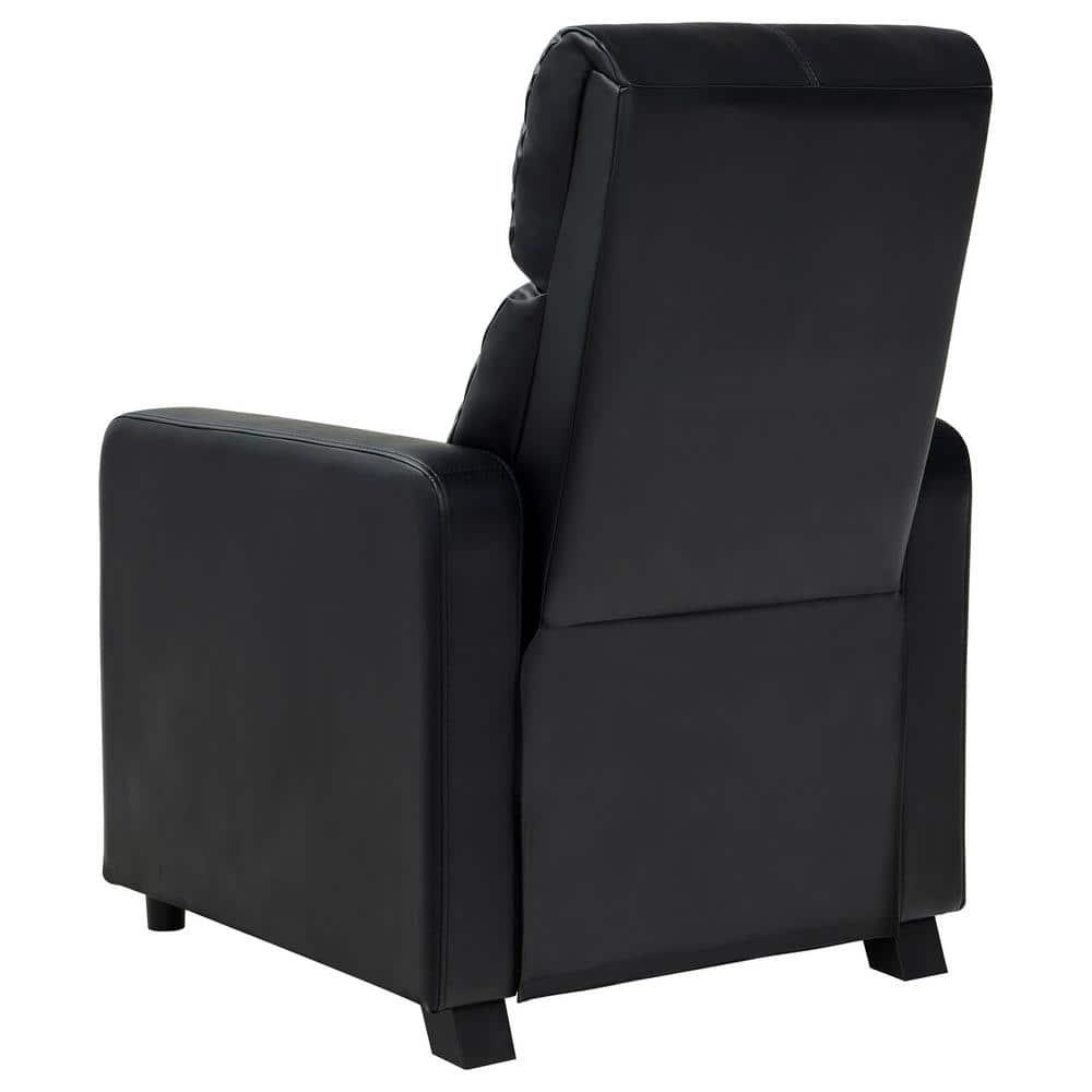 Coaster Toohey Faux Leather Home Theater Push Back Recliner Black