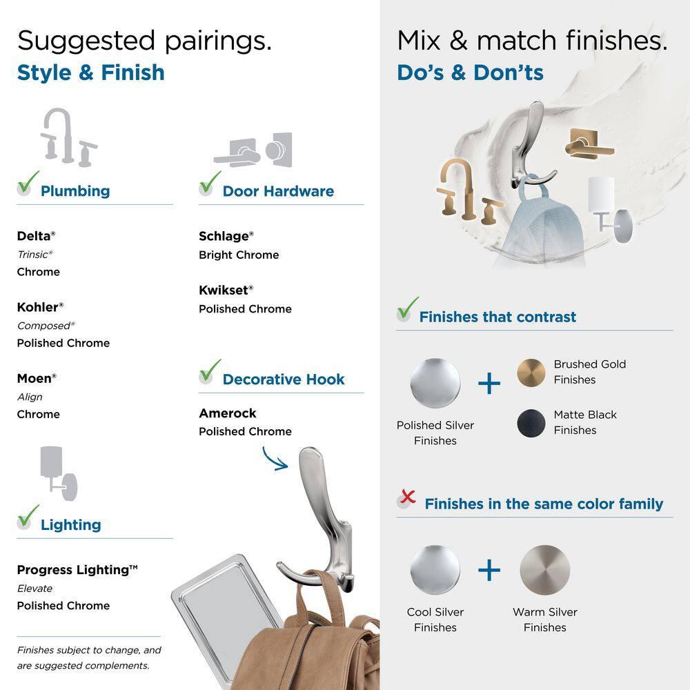 Finesse Transitional Triple Prong Decorative Wall Hook