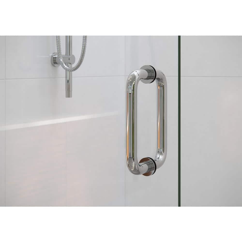 Illume 71 in. x 78 in. Fully Frameless Wall Hinge Shower Door