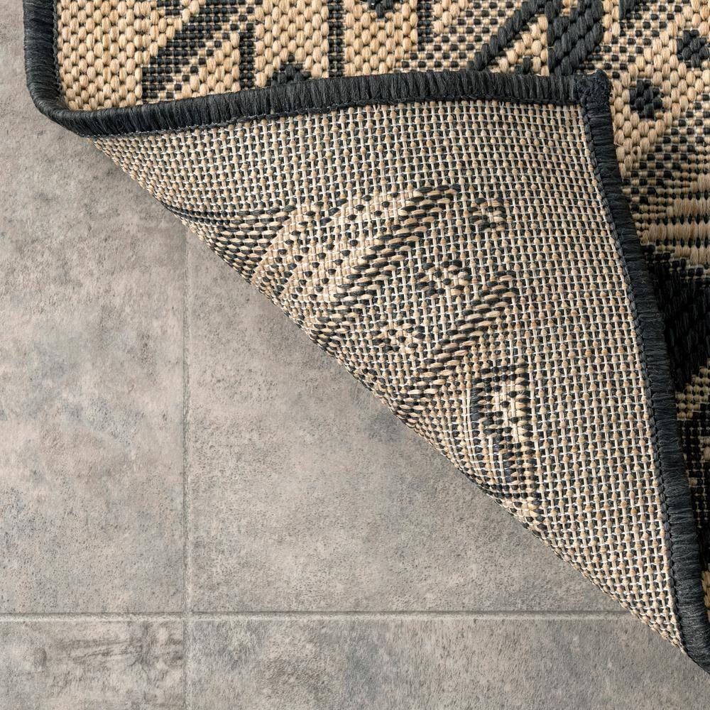 Nuloom Landry Geometric 4x6 Indoor/Outdoor Area Rug for Living Room Patio Deck Front Porch Kitchen, Charcoal/Ivory