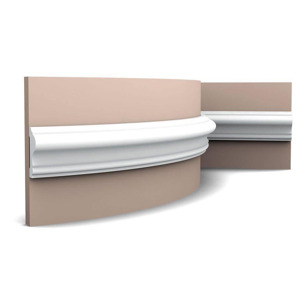 1 in D x 2-3/8 in W x 78-3/4 in L Primed White Plain Flexible Polyurethane Panel Moulding