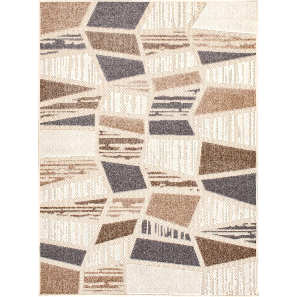 Ashton woods Maynaldo 2'2" x 3' Ivory Geometric Woven Outdoor Polypropylene Area Rug