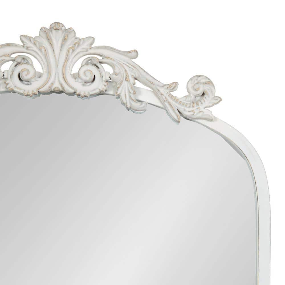 19"x31" Arendahl Traditional Arch Decorative Wall Mirror White - Kate & Laurel All Things Decor: Luxury Glam Style, No Assembly Required