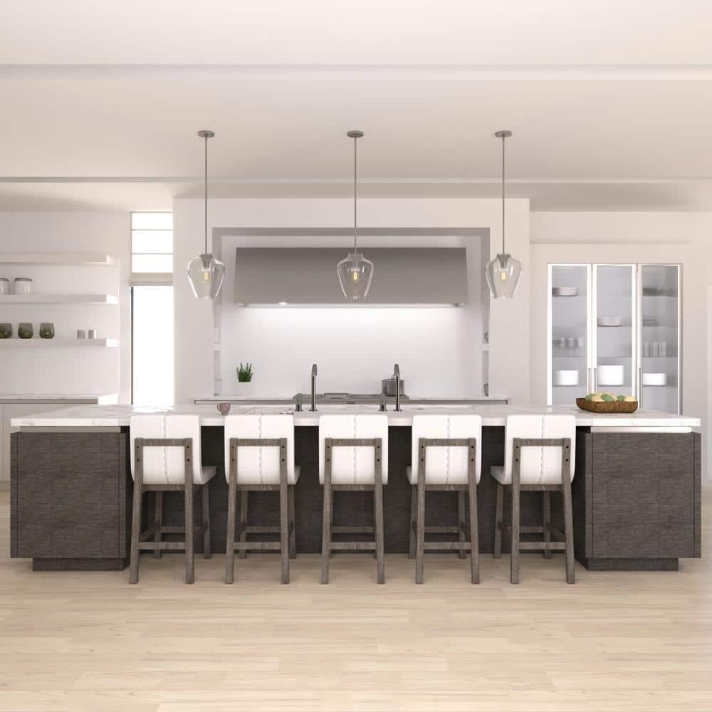 Hunter Fan 1-Light Vidria Pendant Brushed Nickel: Modern Glass Ceiling Fixture, UL Listed, Adjustable Height