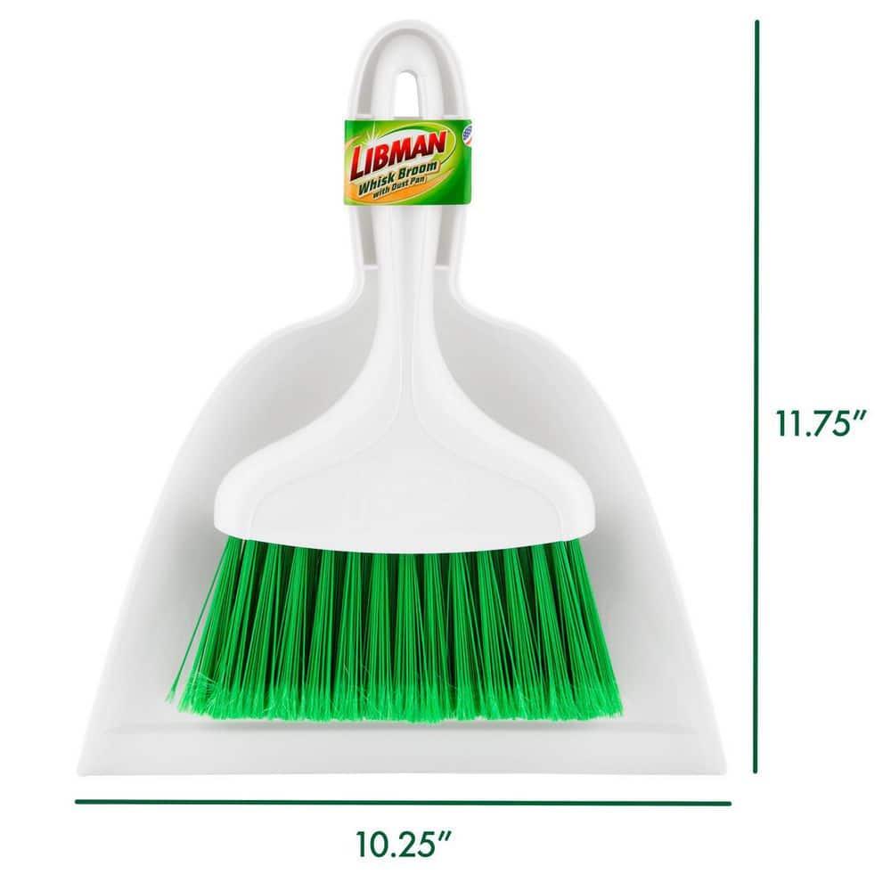 Libman Whisk Broom and Dustpan Set Green White Polypropylene