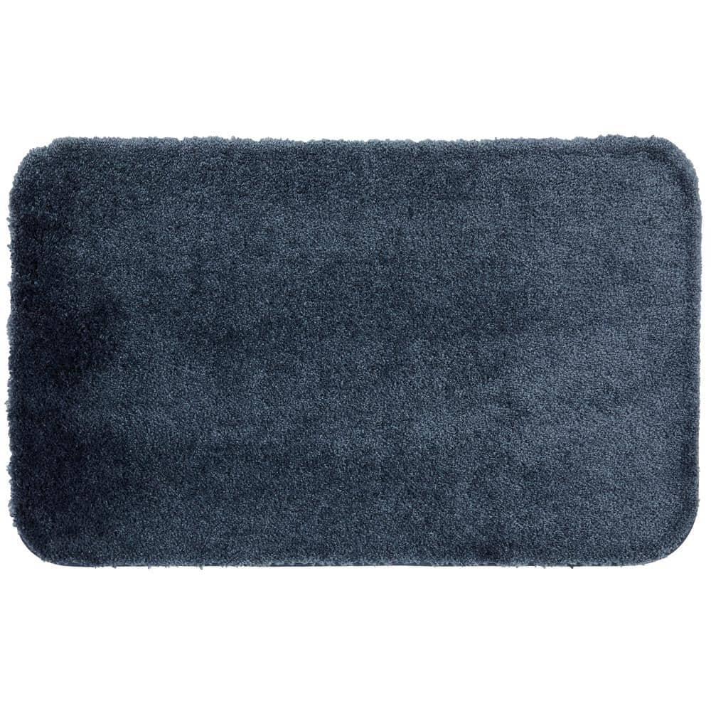 BrylaneHome The Elegance Bath Rug Collection - Bath Rug - 17" W 24" L, Slate Blue