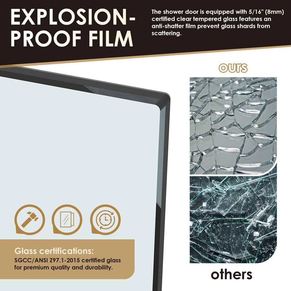 Belizzi 68" W x 76" H By Pass Frameless Exposed Roller Shower Enclosure with Clear Glass