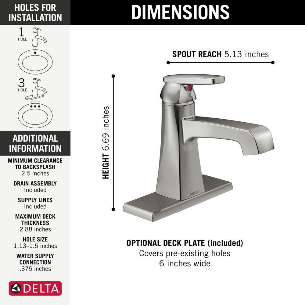Ashlyn Single Hole Bathroom Faucet with Drain Assembly, Single Handle Bathroom Sink Faucet