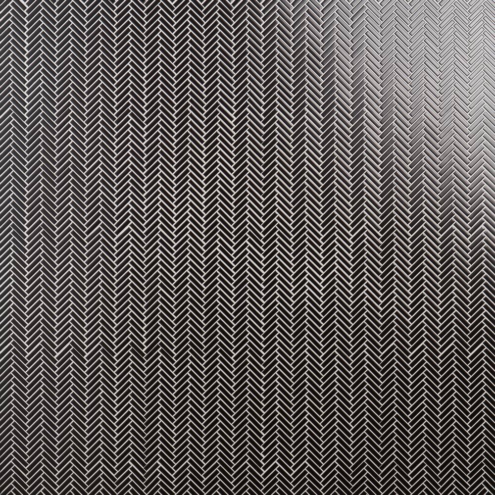 Monogram Herringbone 11.14 in. x 11.14 in. Glossy Porcelain Mosaic Floor And Wall Tile (0.86 Sq. Ft. / Each)