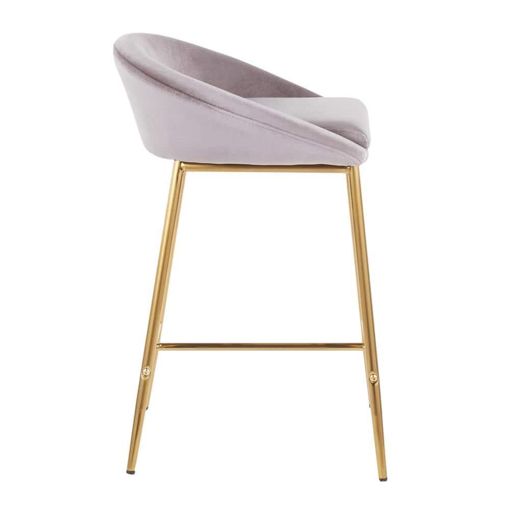 Wenty Glam Upholstered Counter Stool with Metal Frame (Set of 2)