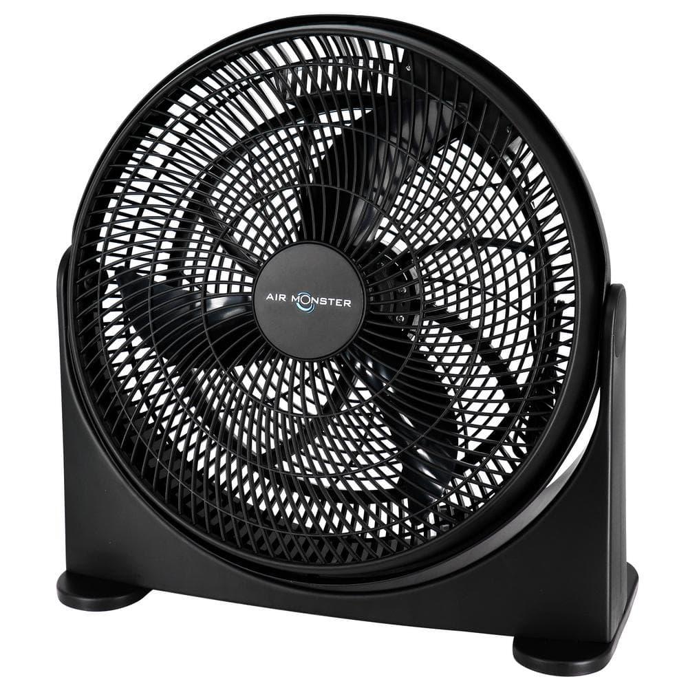 16-Inch Black Three Speed Adjustable Angle Floor Fan