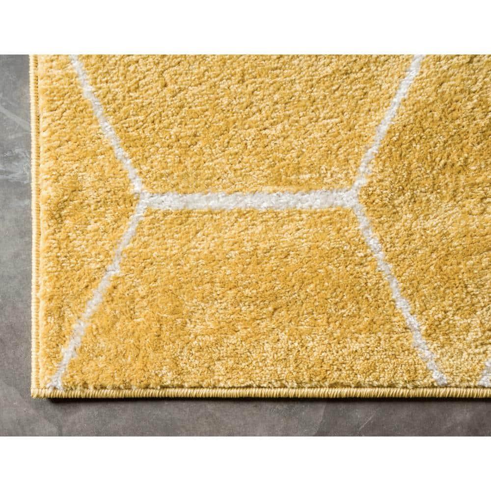 Unique Loom 5' 0 x 8' 0 Trellis Frieze Geometric Yellow Area Rug