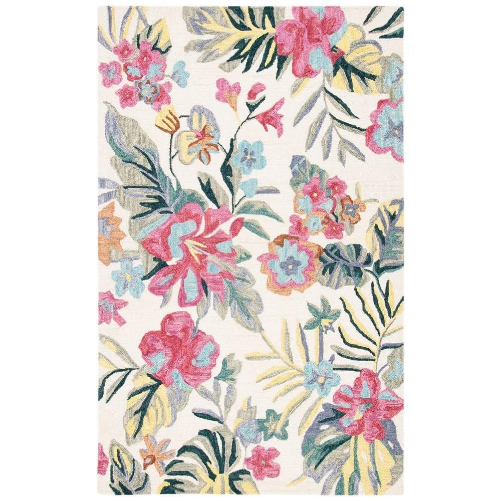 Jardin JAR151 Hand Tufted Area Rug - Ivory/Pink - 4'x6' - Safavieh