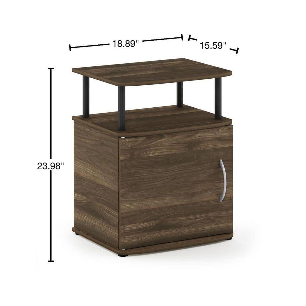 Furinno JAYA Utility Design End Table, Columbia Walnut/Black