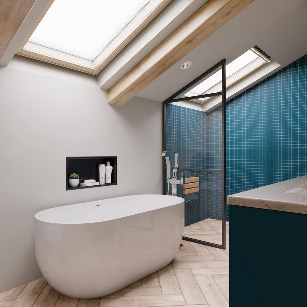 59'' x 28'' Freestanding Soaking Acrylic Bathtub