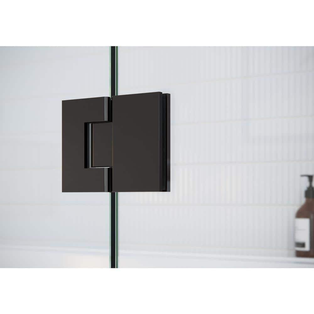 34" W. x 58.25" H in. Frameless Glass Hinged Bathtub Door