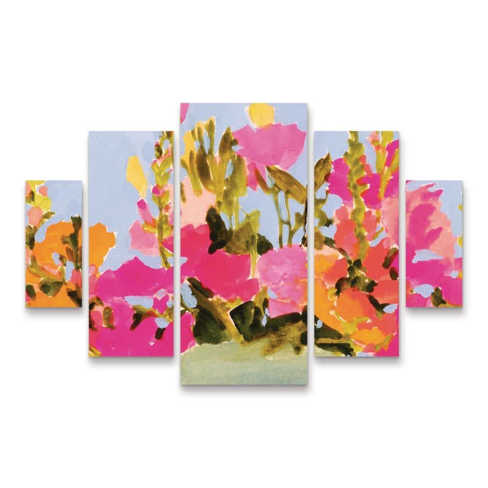 Trademark Fine Art Victoria Barnes  Saturated Spring Blooms I 5 Piece Panel Set Art