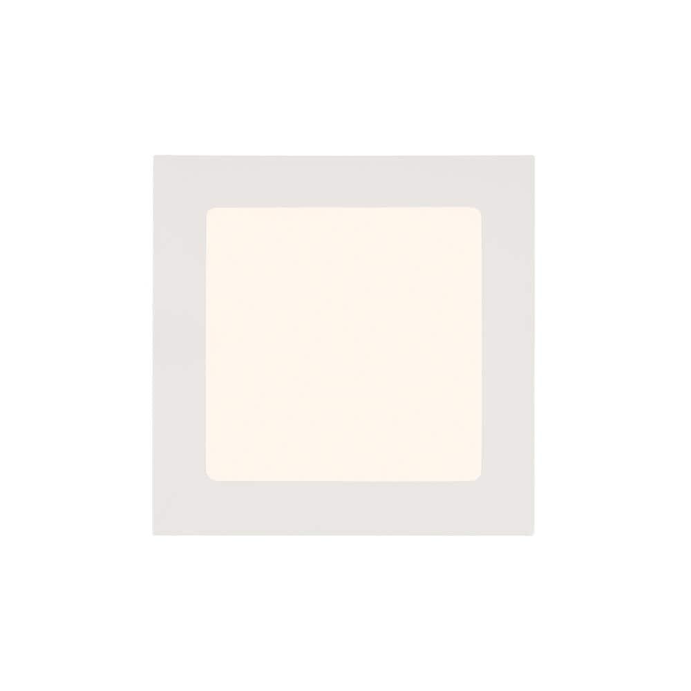 4 in Square 550 Lumens Selectable CCT Integrated LED Canless Slim Panel Light, EV457SWK50WH