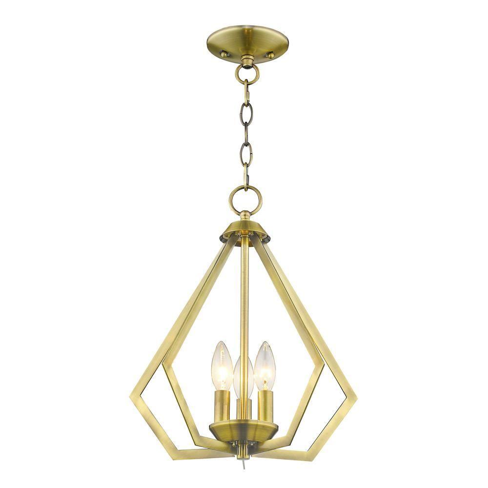 Livex Lighting Prism 3 - Light Chandelier in  Antique Brass