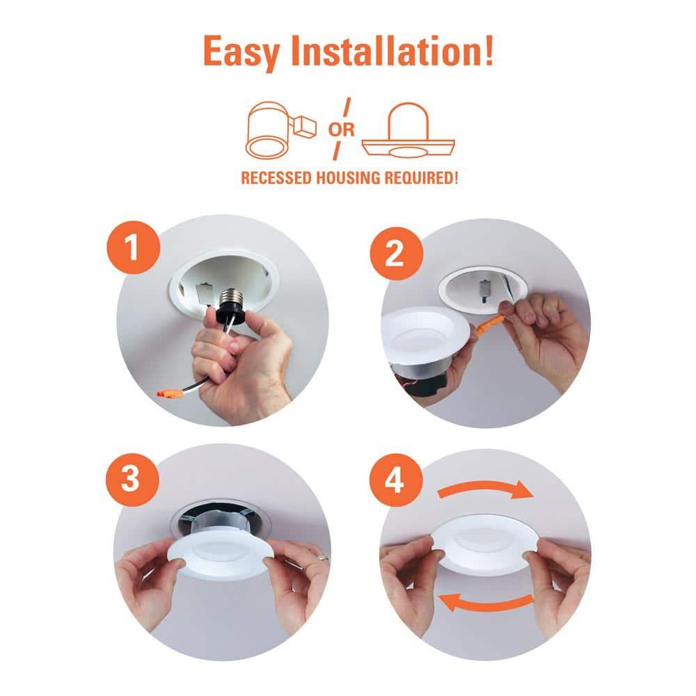 Halo 3019188 4 in. 8W Bright White LED Recessed Downlight