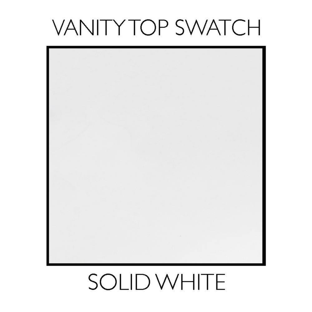 Camilla 37 in Cultured Marble Center Mount Rectangle One Bowl Vanity Top with Backsplash in Solid White
