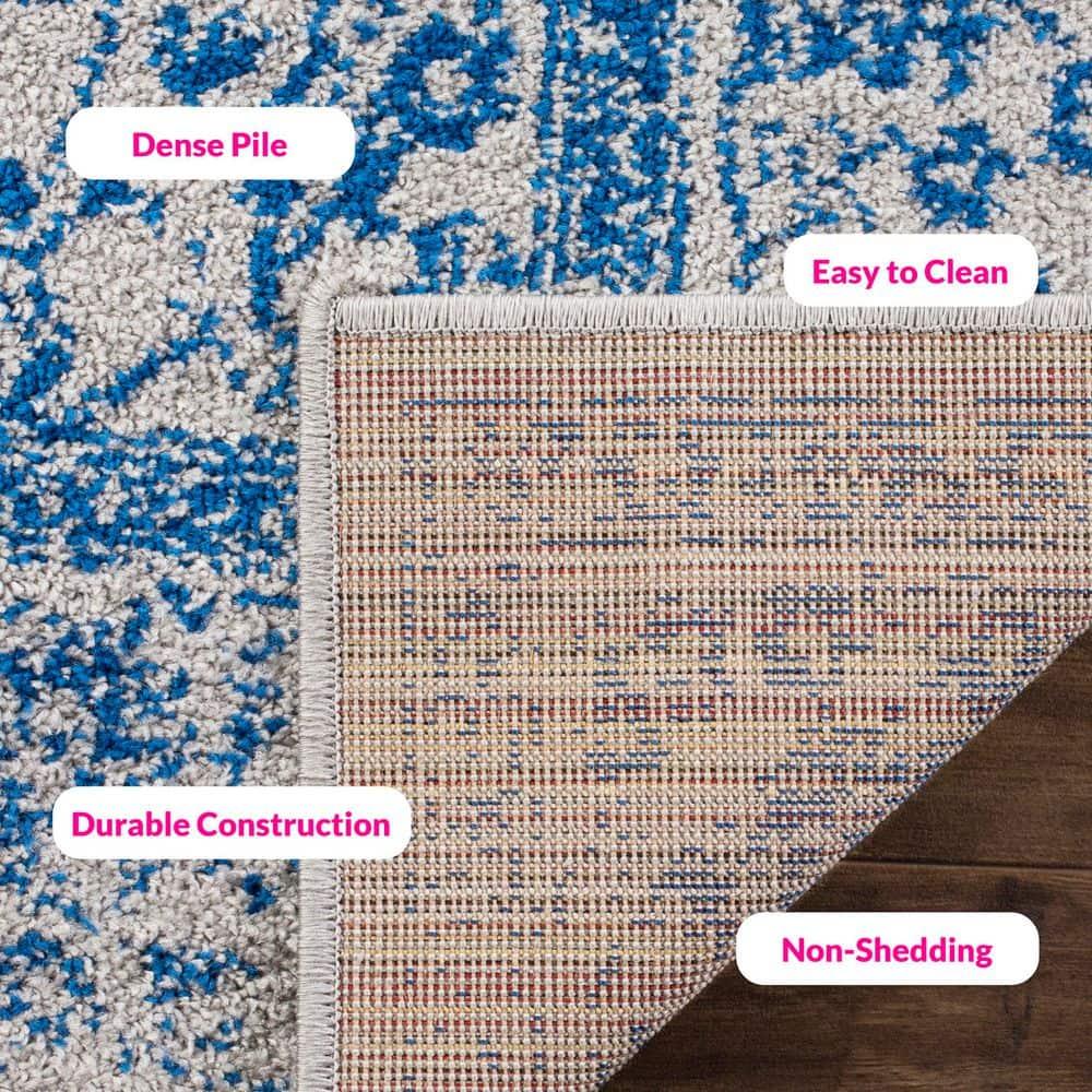 Adirondack ADR109 Machine Made Indoor Area Rug - Grey/Blue - 4'x4' - Safavieh