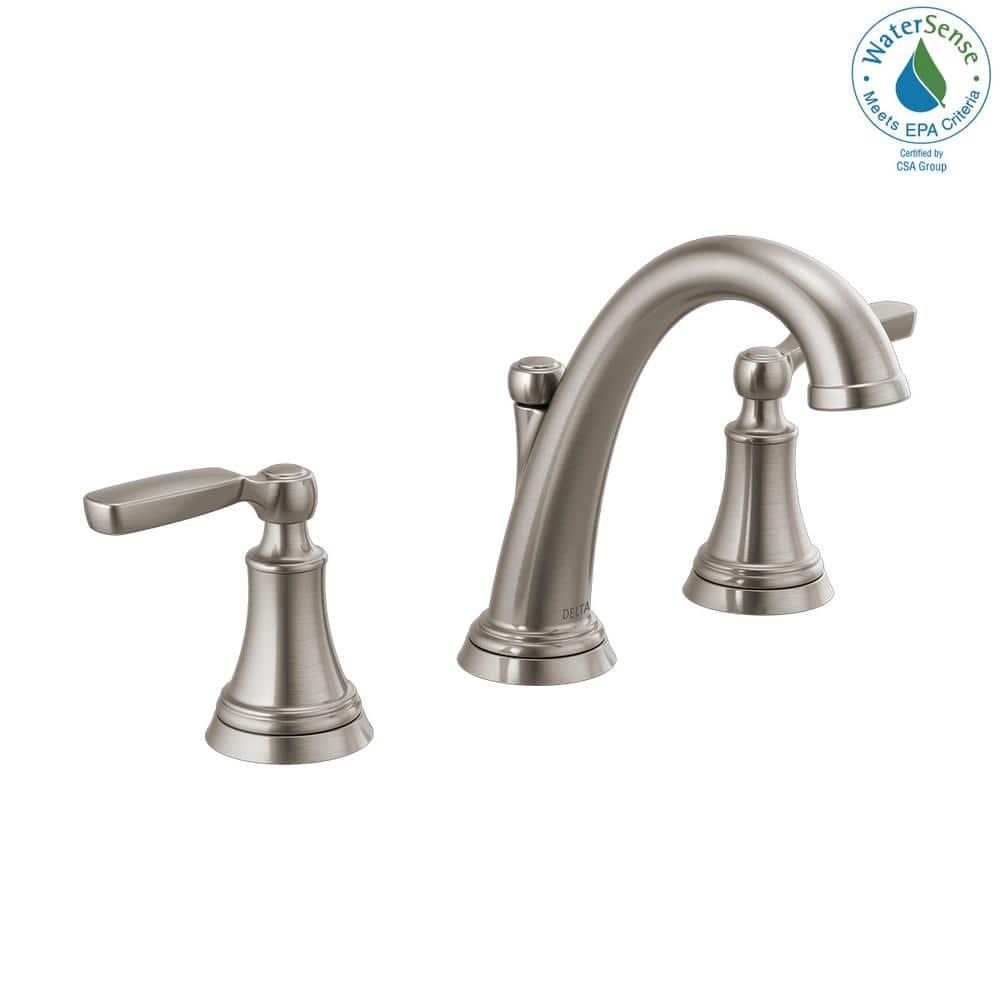 Woodhurst Widespread Bathroom Faucet 3 Hole, 2-handle Bathroom Sink Faucet with Drain Assembly