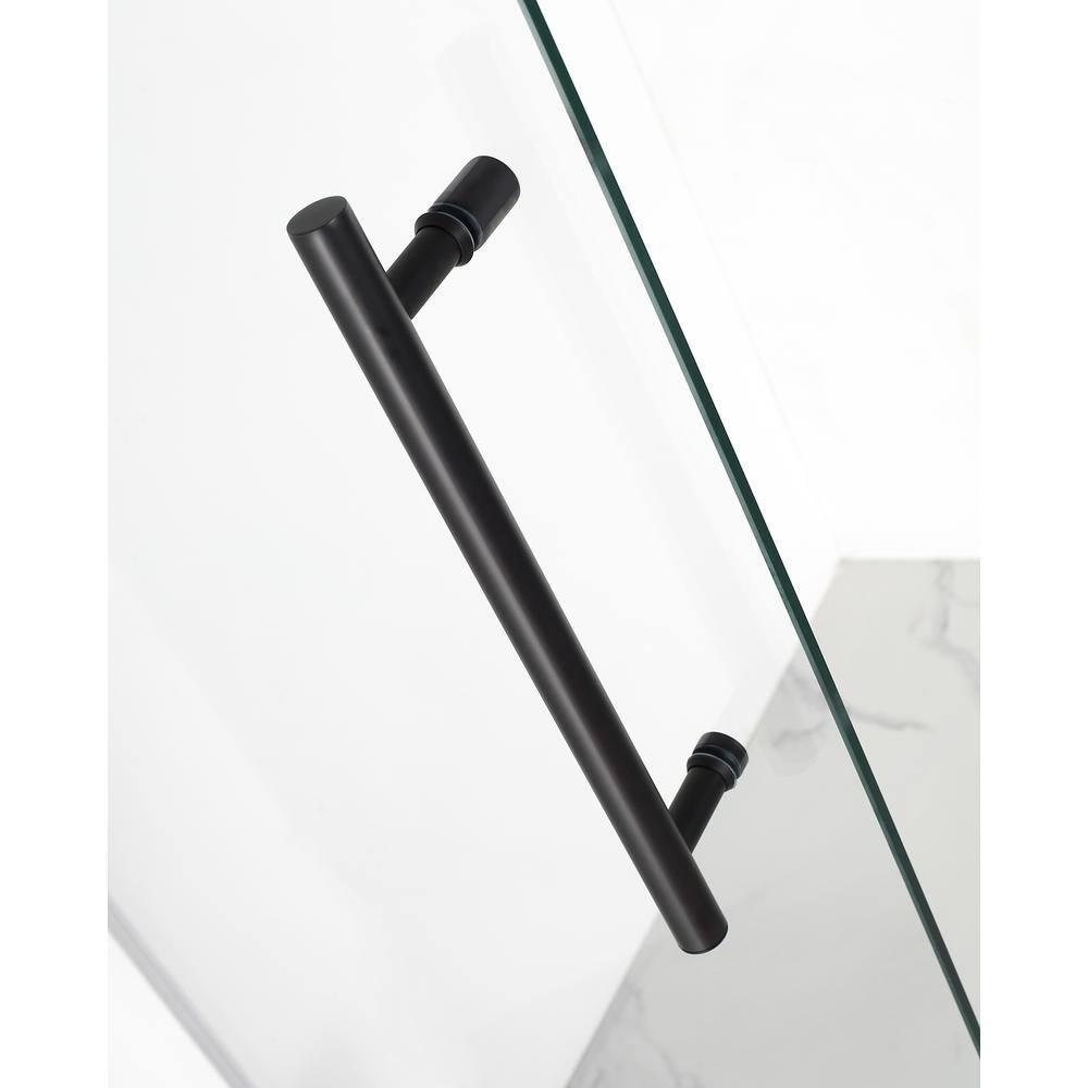 Belmore 33 x 72 Matte Black Frameless Hinged Shower Door