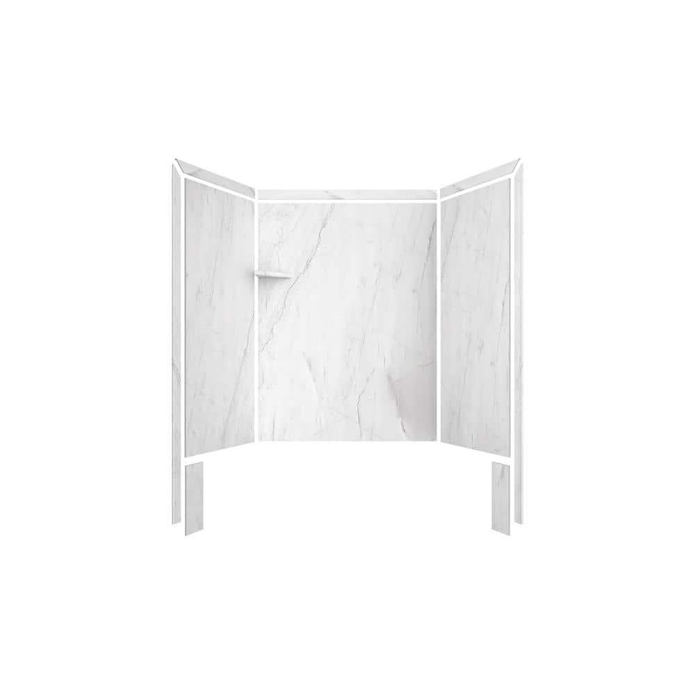 FlexStone Royale 60"W x 36"D x 80"H Alcove Bathtub/Shower Surround
