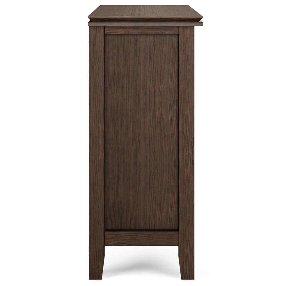 Simpli Home Artisan SOLID WOOD 30" Wide Contemporary Low Storage Cabinet in Farmhouse Brown