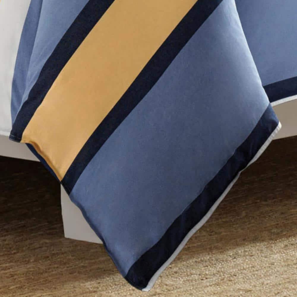 Nautica Dover Cotton Reversible Blue Comforter Set
