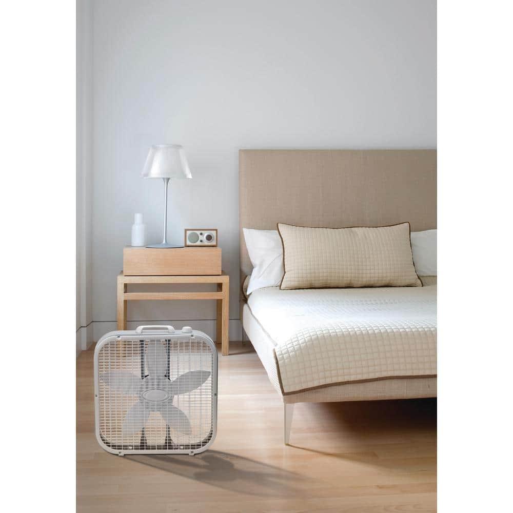 Lasko 20" Classic Box Fan with Weather-Resistant Motor, 3 Speeds, 22.5" H, White, B20200, New
