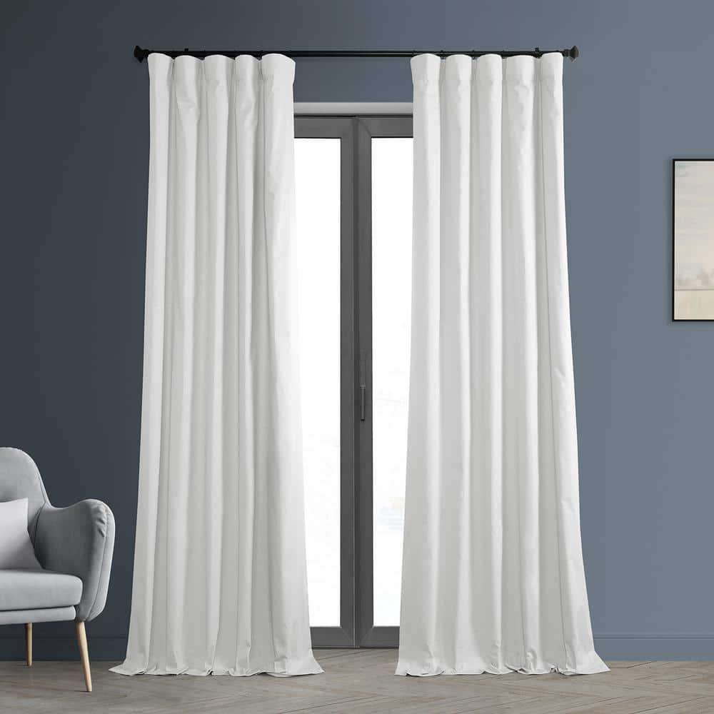 Whisper White Solid Cotton Blackout Curtain (1 Panel), Whisper White, 50W X 84L