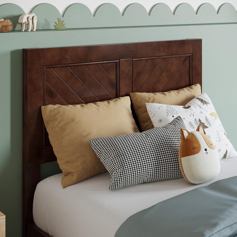 AFI Furnishings Berkshire Twin Solid Wood Low Profile Platform Bed in Walnut