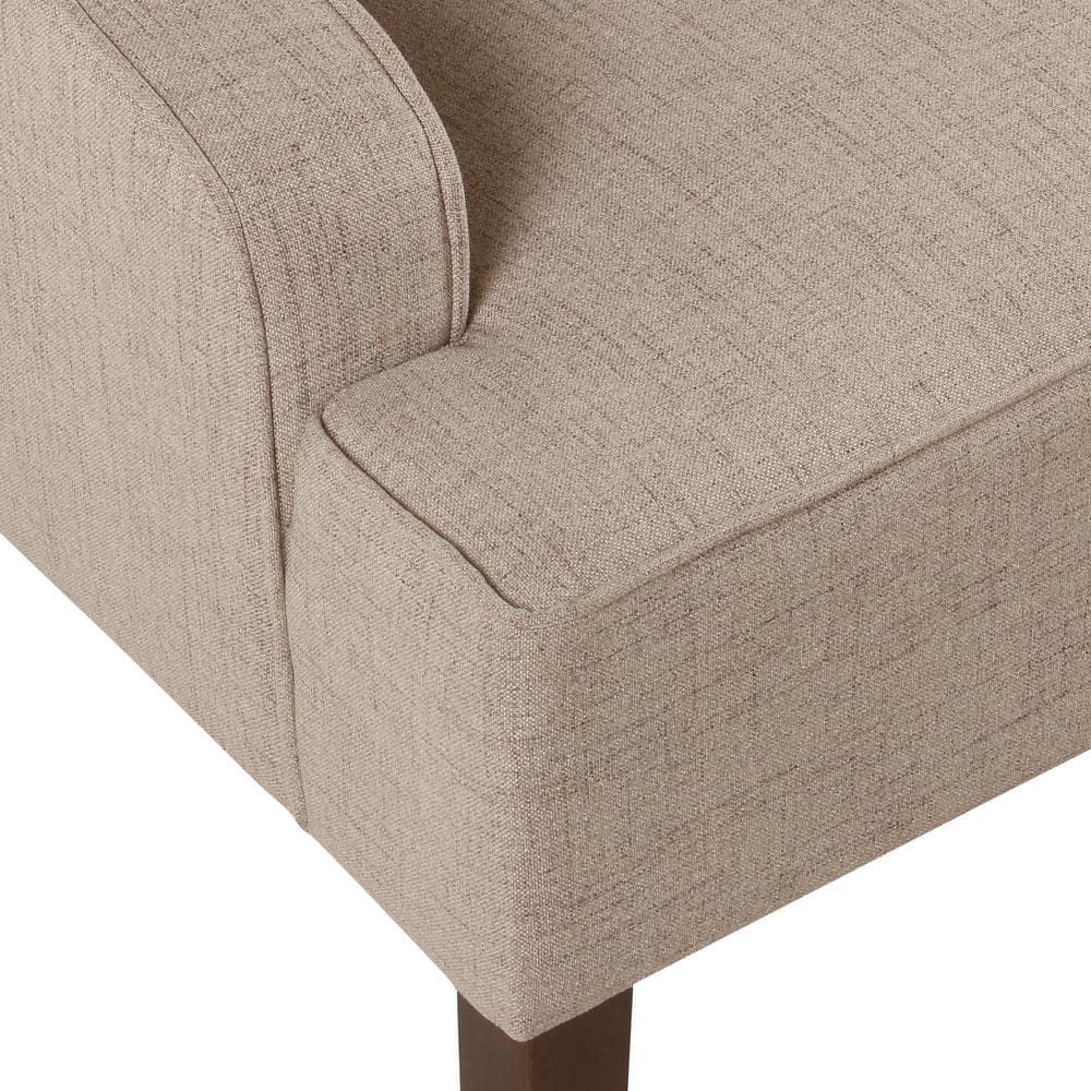 HomePop Classic Swoop Arm Accent Chair Tan: Upholstered Polyester, Foam-Filled, Plywood & Hardwood Frame