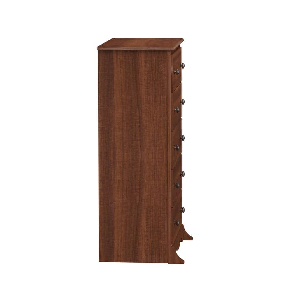 45.25" Monterey Vertical Dresser Cherry - Prepac: 5-Drawer Storage for Bedroom Space Savers