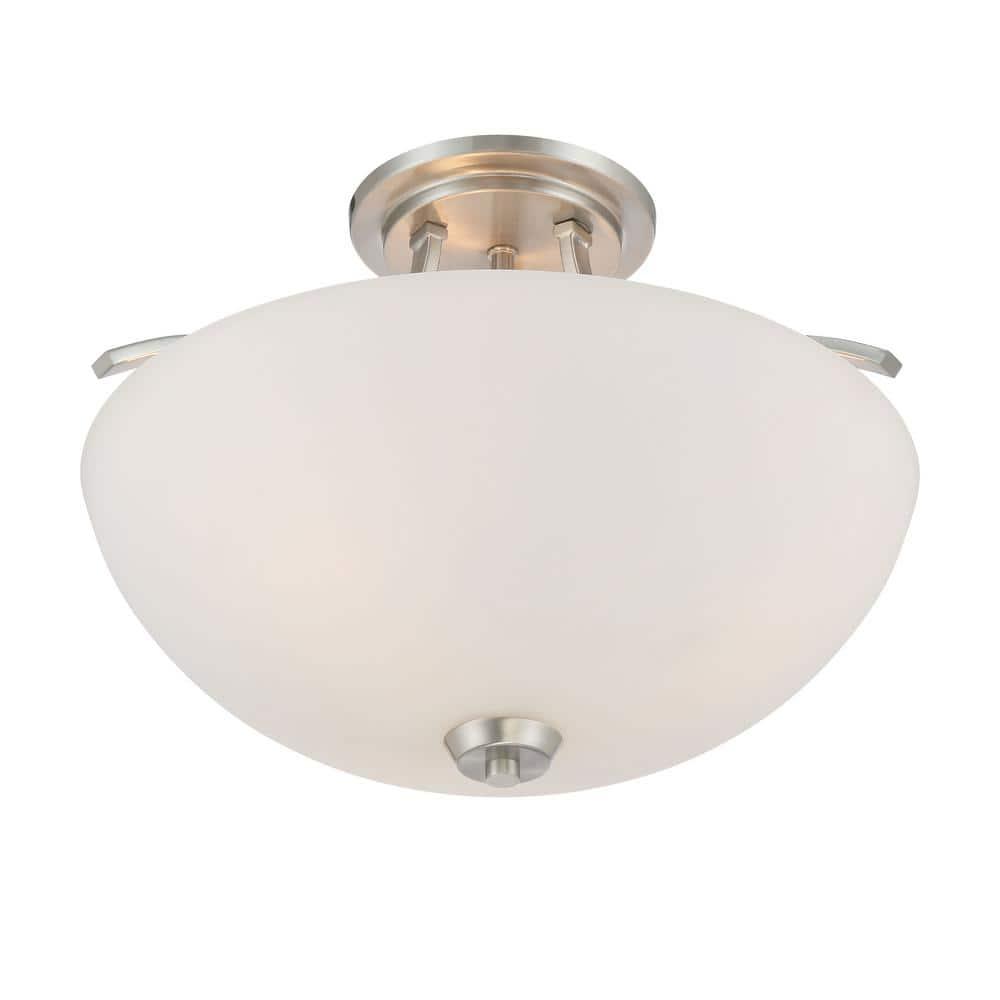 Minka Lavery - Overland Park - 3 Light Semi-Flush Mount in Transitional Style -