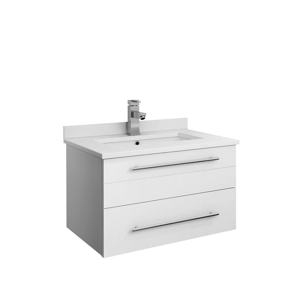 Lucera 24" Wall Mount Modern Single Sink Bathroom Vanity with Top and Undermount Sink