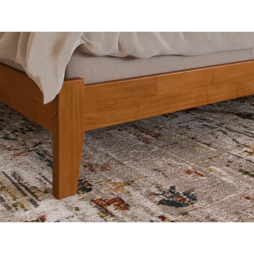 AFI Portland Queen Solid Wood Foundation Bed, Light Toffee