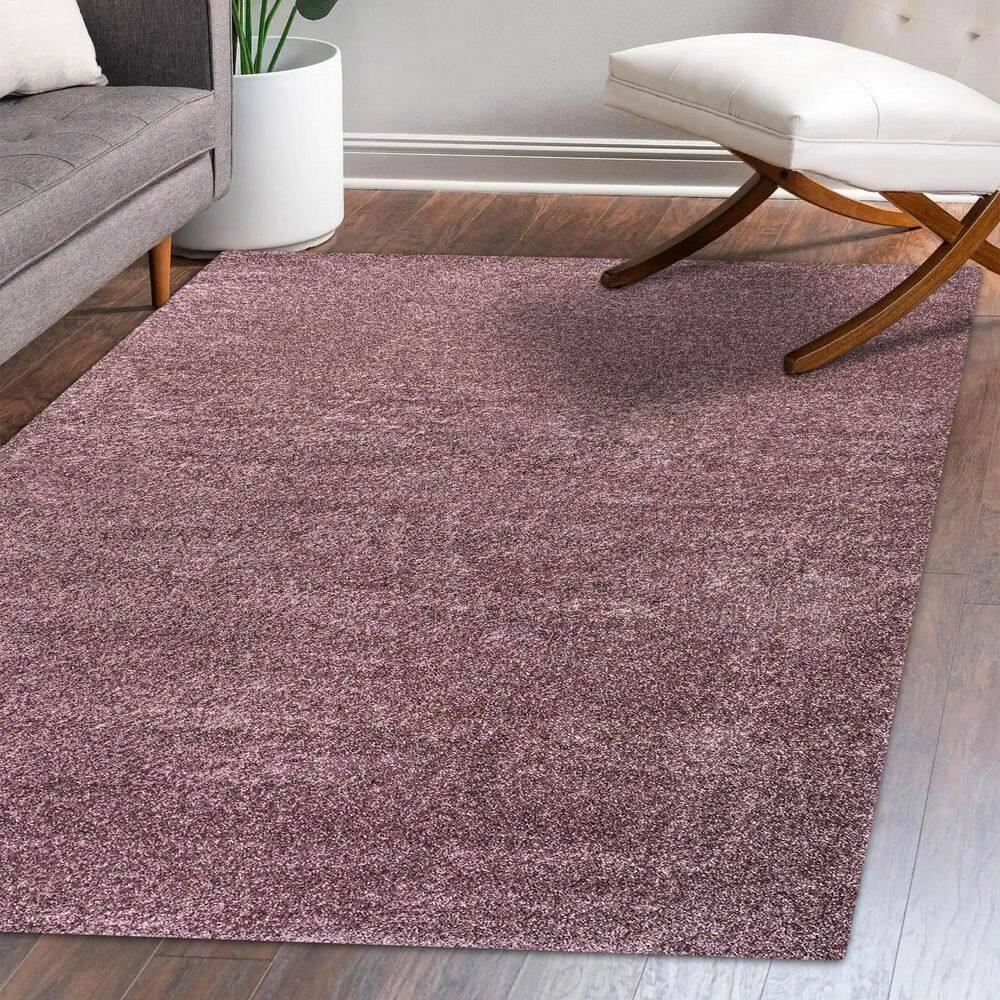 8'x10' Haze Solid Low-Pile, Light Purple - JONATHAN Y